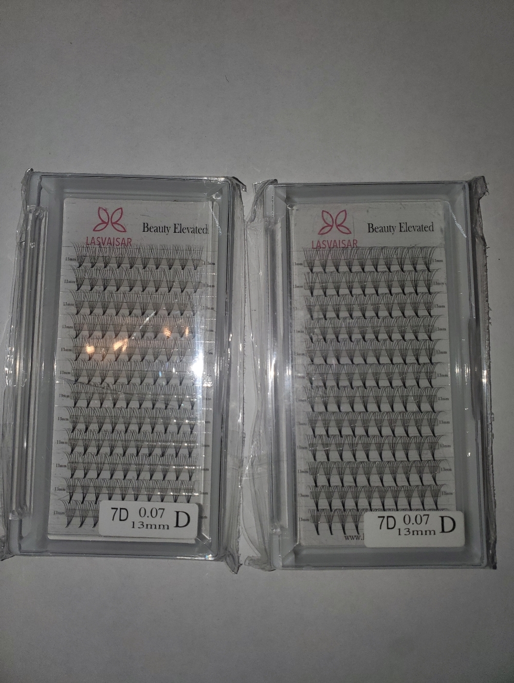 LASVAISAR Cluster Lash Trays - Black 13mm (7D 0.07)